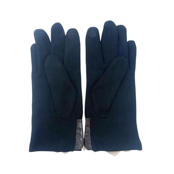 Victorian Trading Co. Soft Cashmere Black Gloves w/Lace & a Bow Women’s XL - Picture 4 of 12